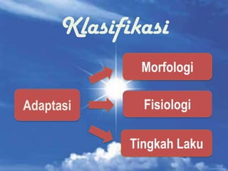 Klasifikasi
Adaptasi
Morfologi
Fisiologi
Tingkah Laku
 