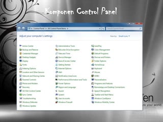 Komponen Control Panel
 