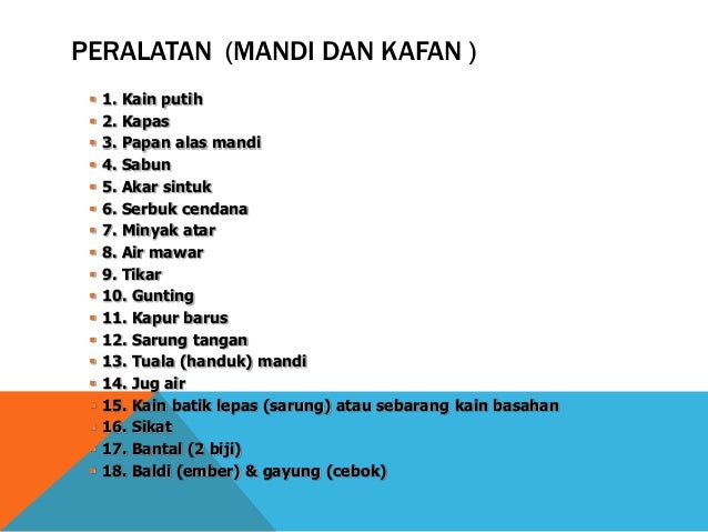 TATA CARA MEMANDIKAN JENAZAH