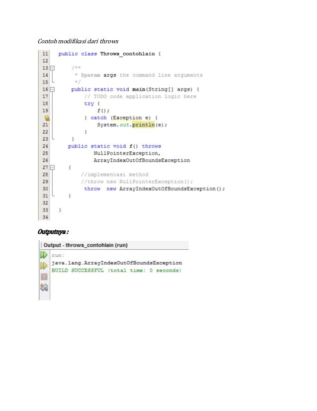 Contoh Program Exception Handling Dalam Java Barisan Contoh