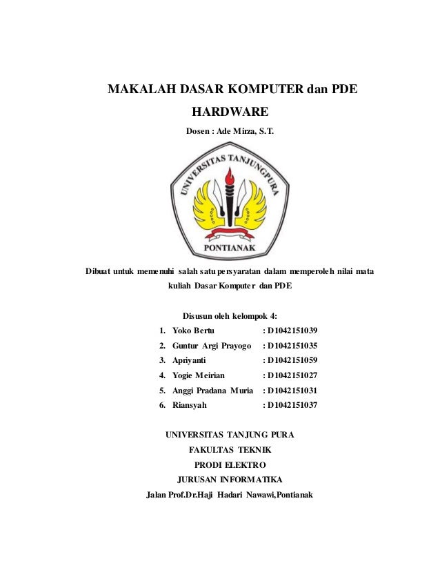Tugas Dasar Komputer Dan Pde Teknik Informatika Universitas Tanjung P