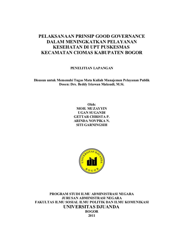 Good Governance Dan Pelayanan Publik Good Governance Dan Pelayanan Publik