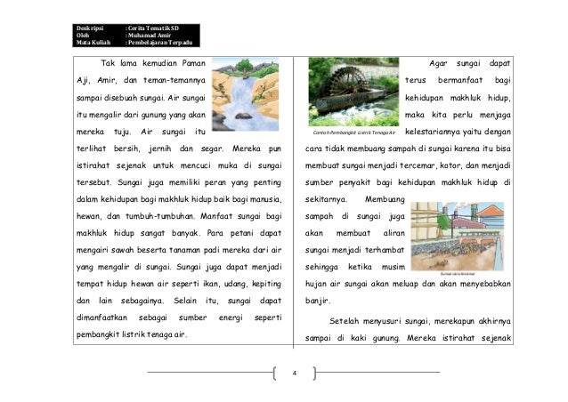 CONTOH CERITA TEMATIK SEKOLAH DASAR (PEMBELAJARAN TERPADU)