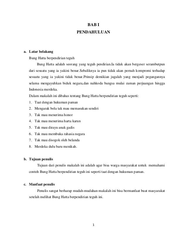 Tugas Pemikiran Bung Hatta