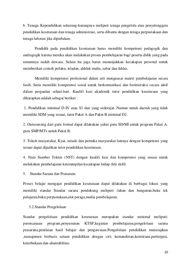 Kurikulum Program Kesetaraan Masyarakat