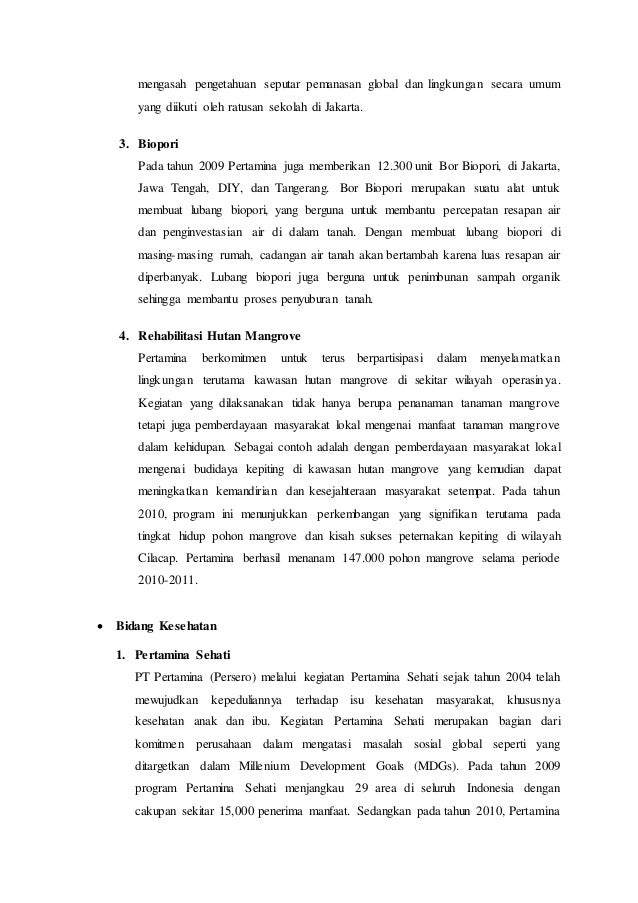 Makalah Corporate Social Responsibility Csr Pt Pertamina
