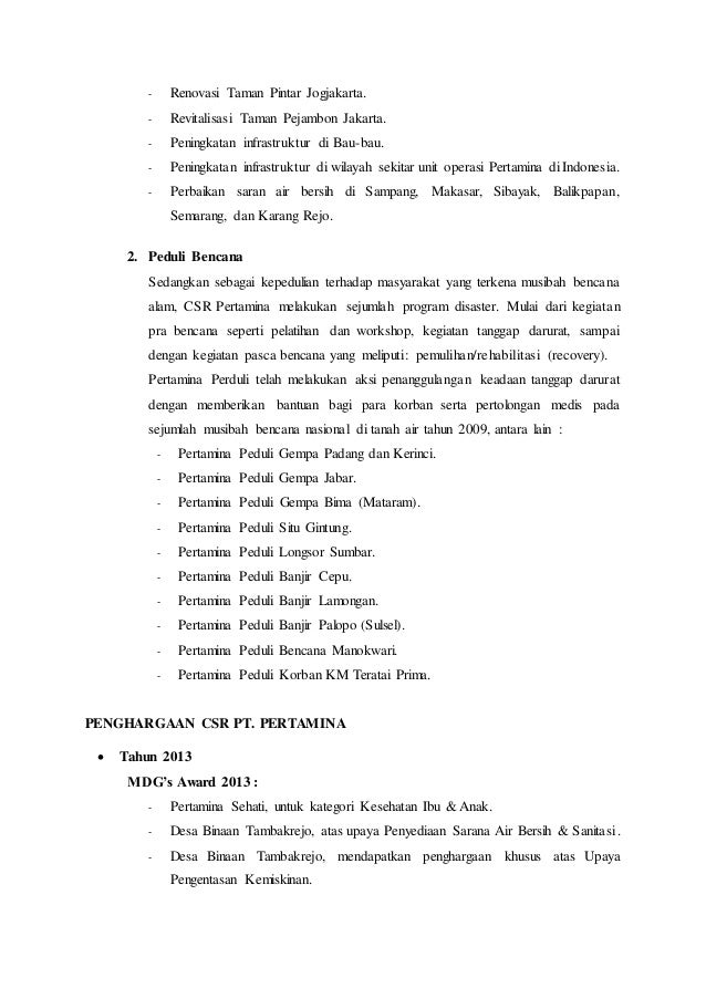 Makalah Corporate Social Responsibility Csr Pt Pertamina