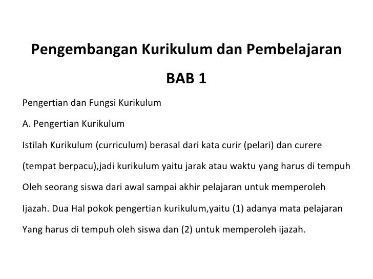 Tugas Pengembangan Kurikulum