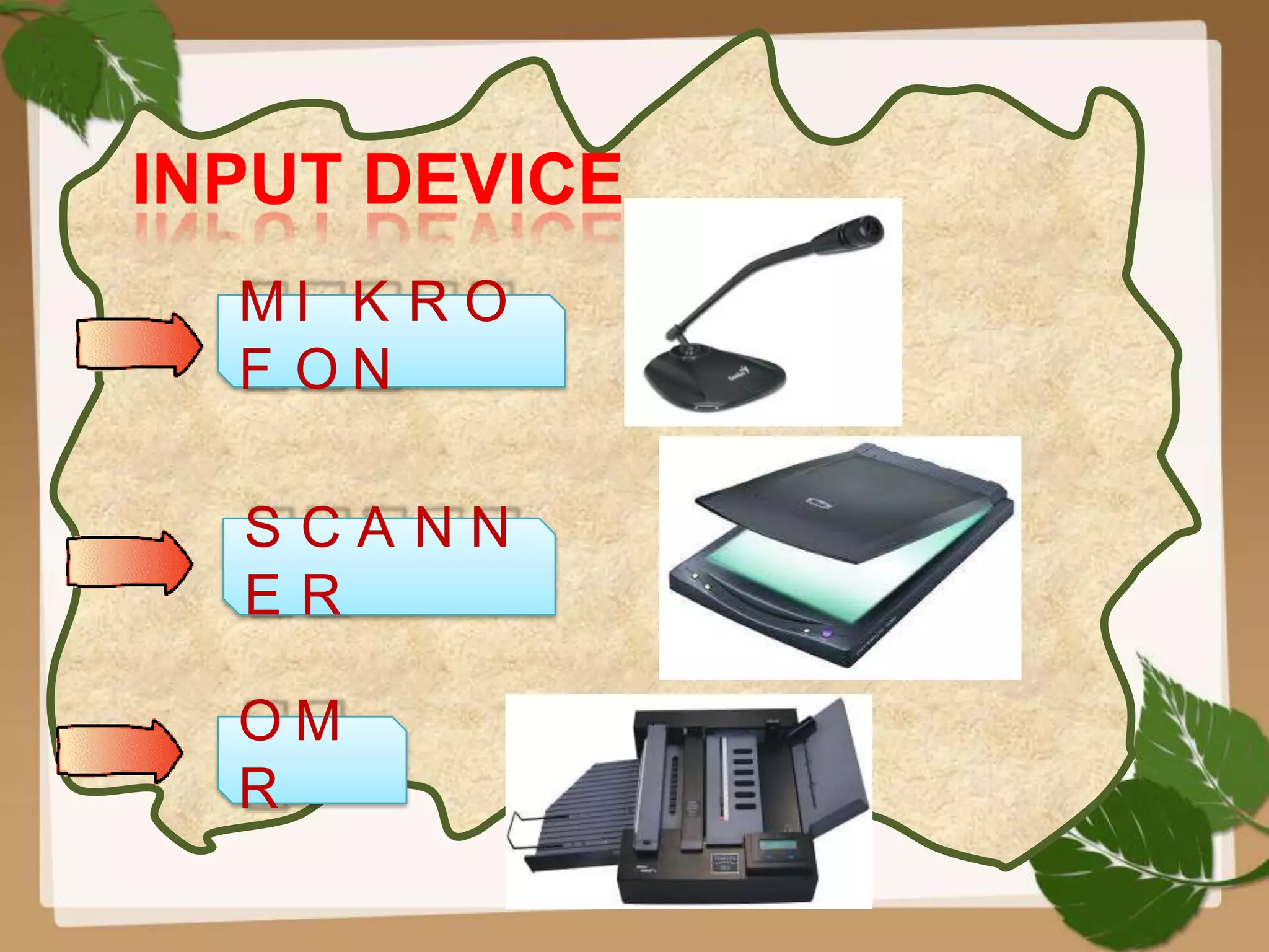 INPUT DEVICE
  MI K R O
  F ON

  SCANN
  ER

  OM
  R
 