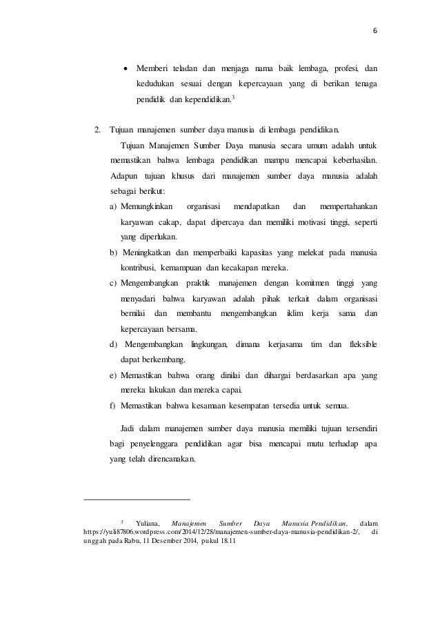 Sumber Daya Manusia Pada Lembaga Pendidikan Islam