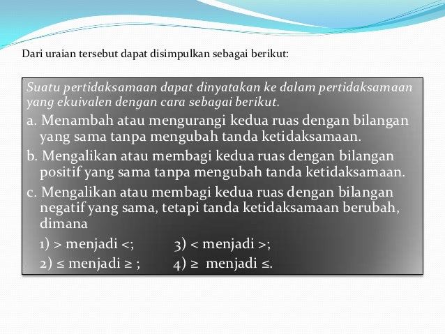 Tugas pertama persamaan linear satu variabel