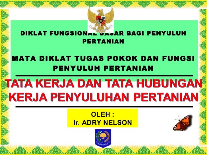 Tugas pokok dan fungsi penyuluh pertanian