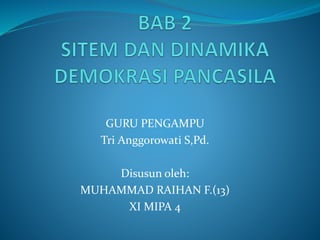 GURU PENGAMPU
Tri Anggorowati S,Pd.
Disusun oleh:
MUHAMMAD RAIHAN F.(13)
XI MIPA 4
 
