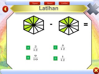Tujuan Materi Latihan
- =
A
B D
C
12
1
12
2
12
5
10
9
 