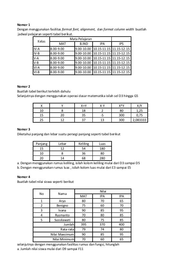 Tugas Praktek Excel
