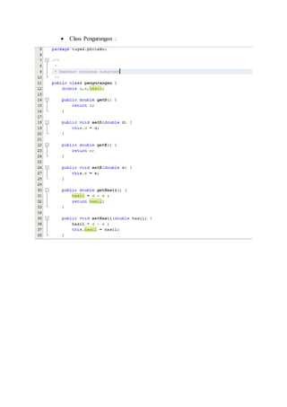  Class Pengurangan :
 