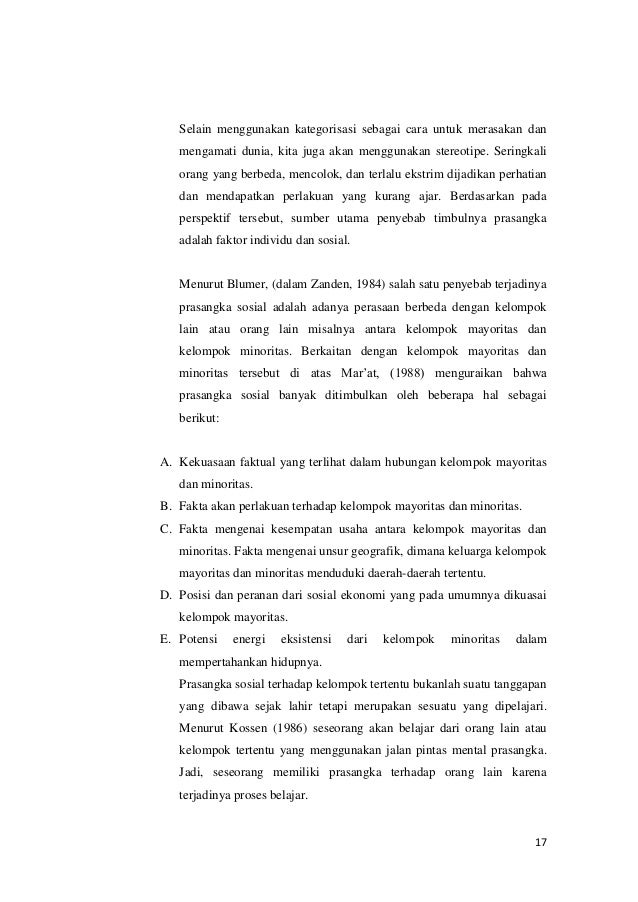 MAKALAH prasangka sosial