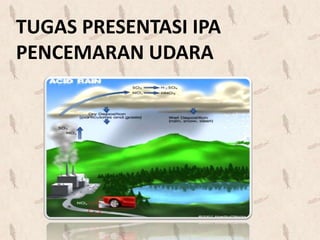 TUGAS PRESENTASI IPA
PENCEMARAN UDARA
 