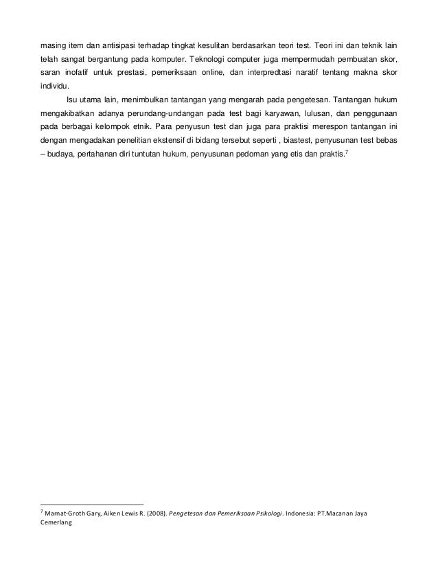 Tugas psikodiagnostik sejarah tes