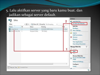 5. Lalu aktifkan server yang baru kamu buat. dan jadikan sebagai server default. 