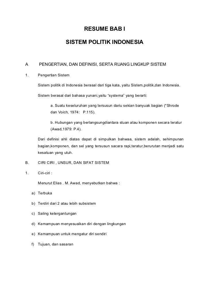 Resume buku Sistem Politik Indonesia karya A Rahman H I