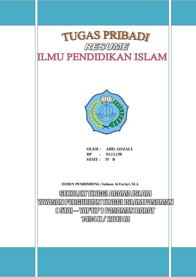 Tugas resume buku ilmu pendidikan islam