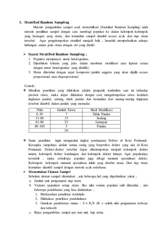 Tugas resume metode sampling