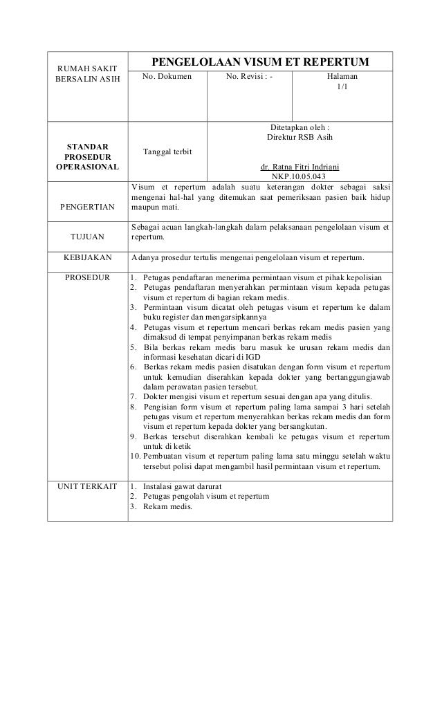 STANDAR OPERASIONAL PROSEDUR DAN DIAGRAM ALIR PEMERIKSAAN 