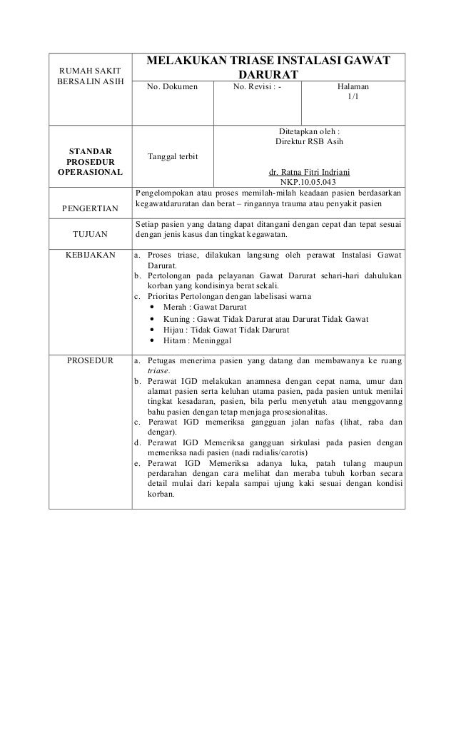 STANDAR OPERASIONAL PROSEDUR DAN DIAGRAM ALIR PEMERIKSAAN 