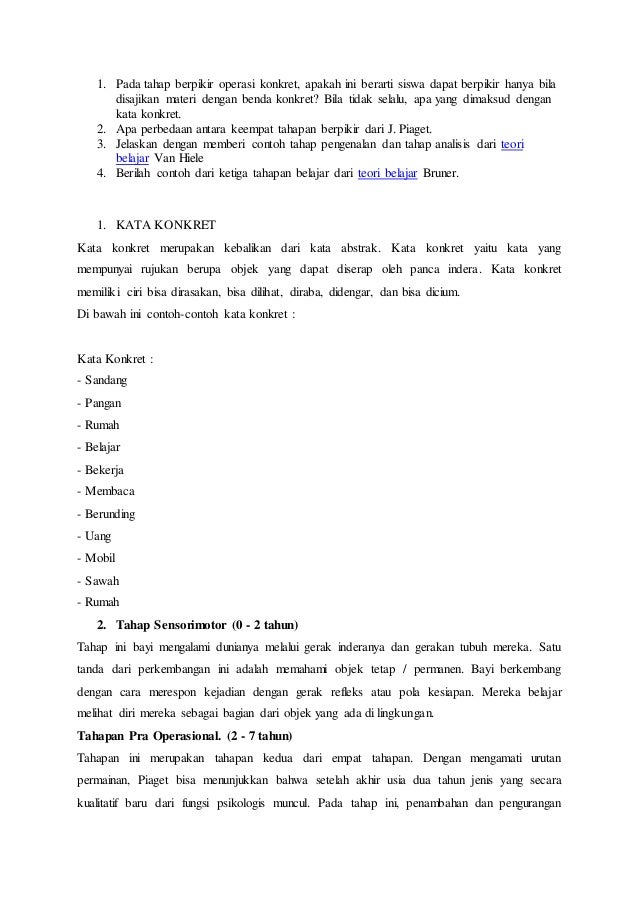 Pengertian Kata Konkret Dan Abstrak