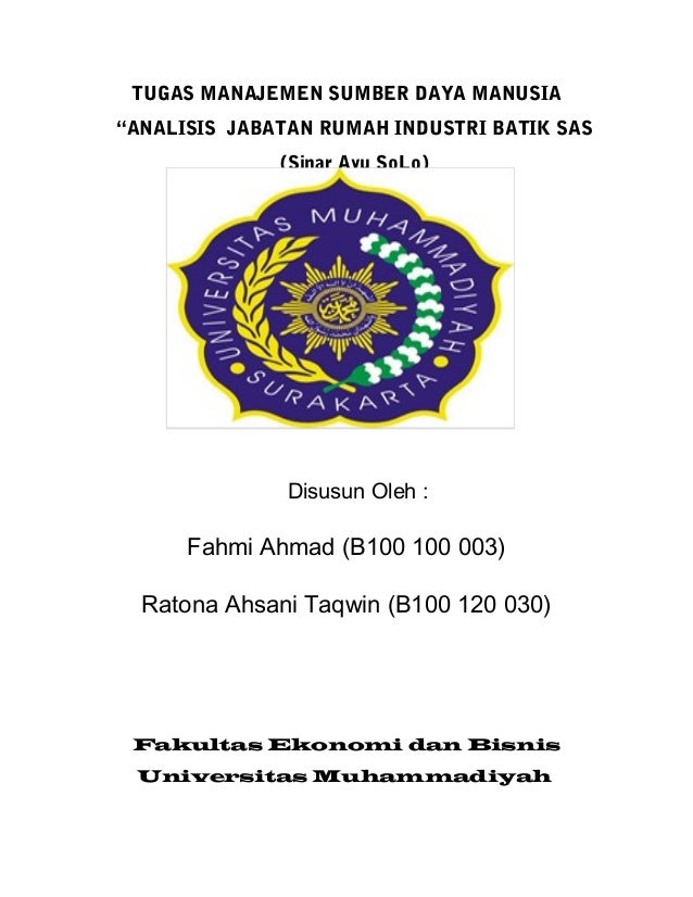 Tugas Makalah SDM Bpk.Mardalis FEB UMS