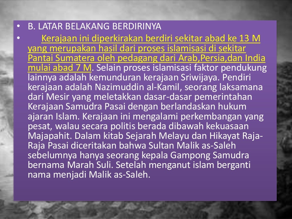 KERAJAAN-KERAJAAN ISLAM DI SUMATRA