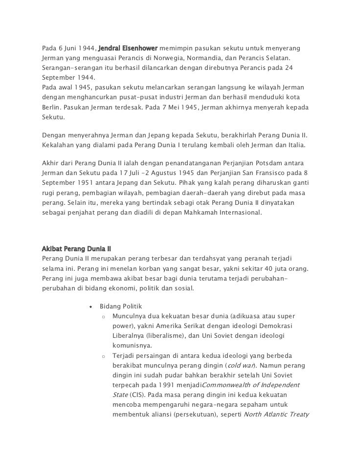 Perbedaan Perang Dunia I Dan Ii