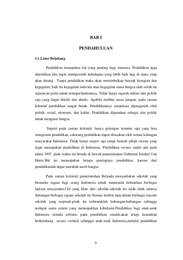 Pendidikan Zaman Belanda
