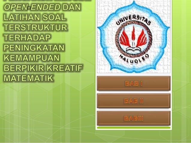 Pengaruh Open Ended Terhadap Peningkatan Kreativitas Matematik