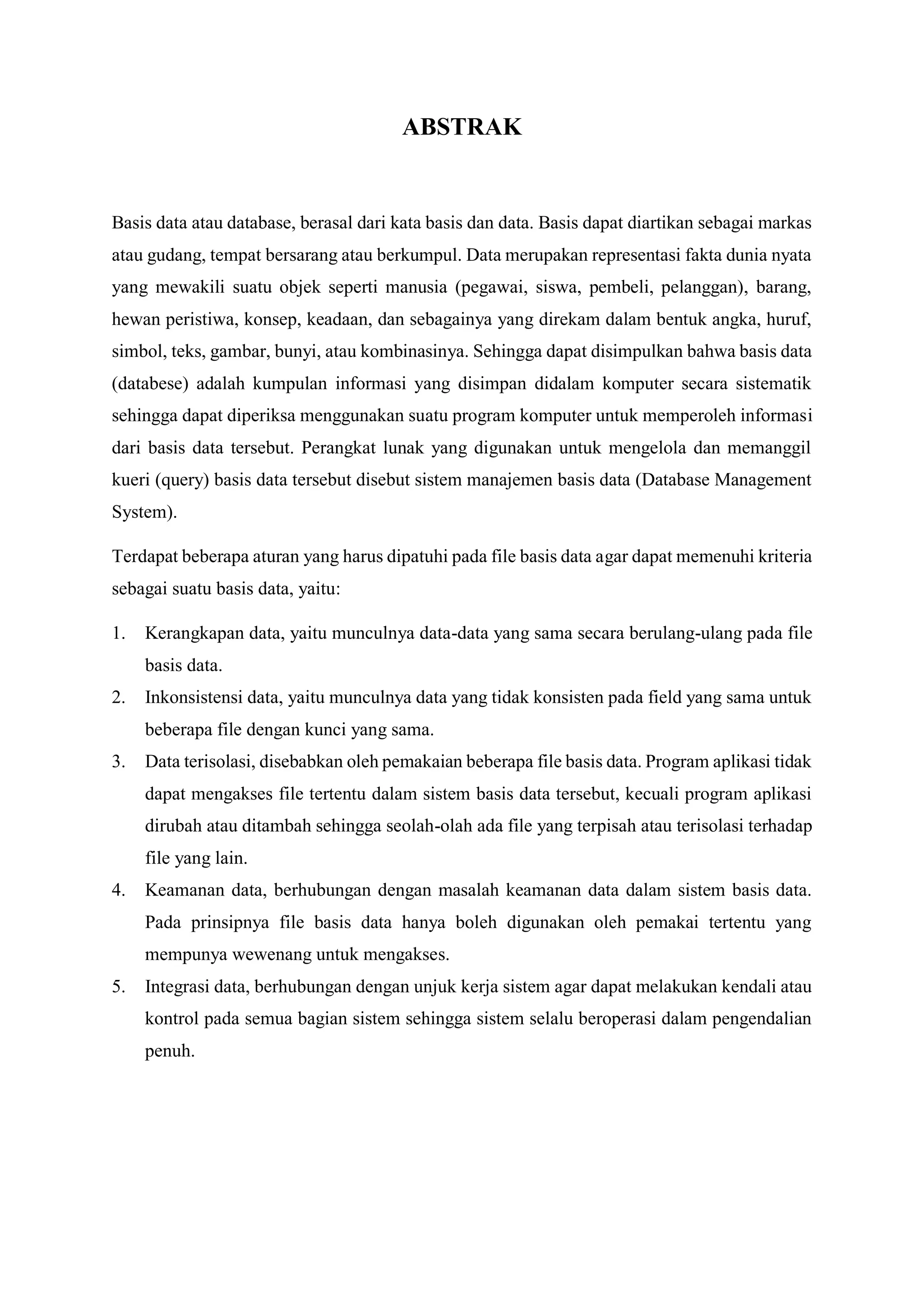 Tugas sia konsep basis data rasional | PDF