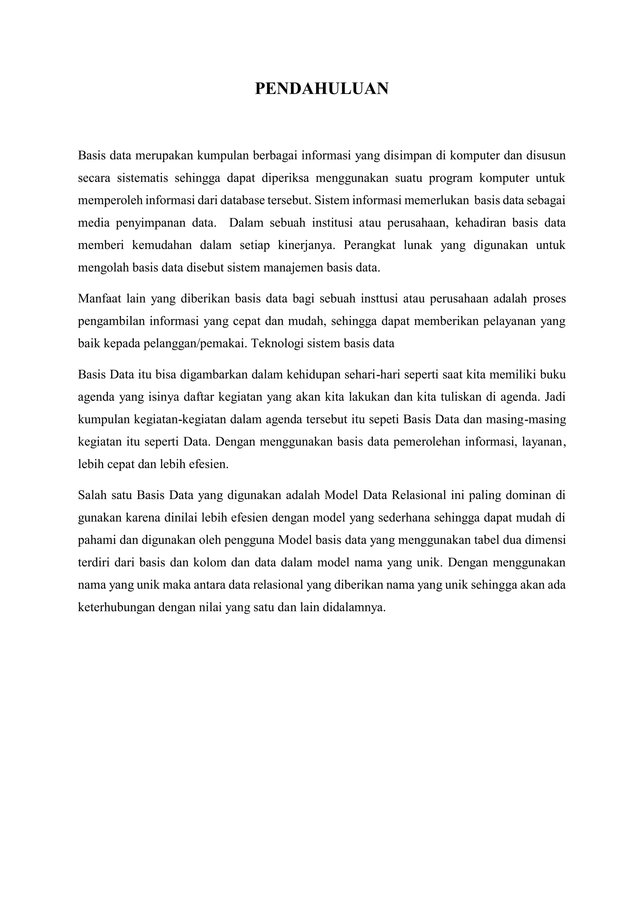 Tugas sia konsep basis data rasional | PDF