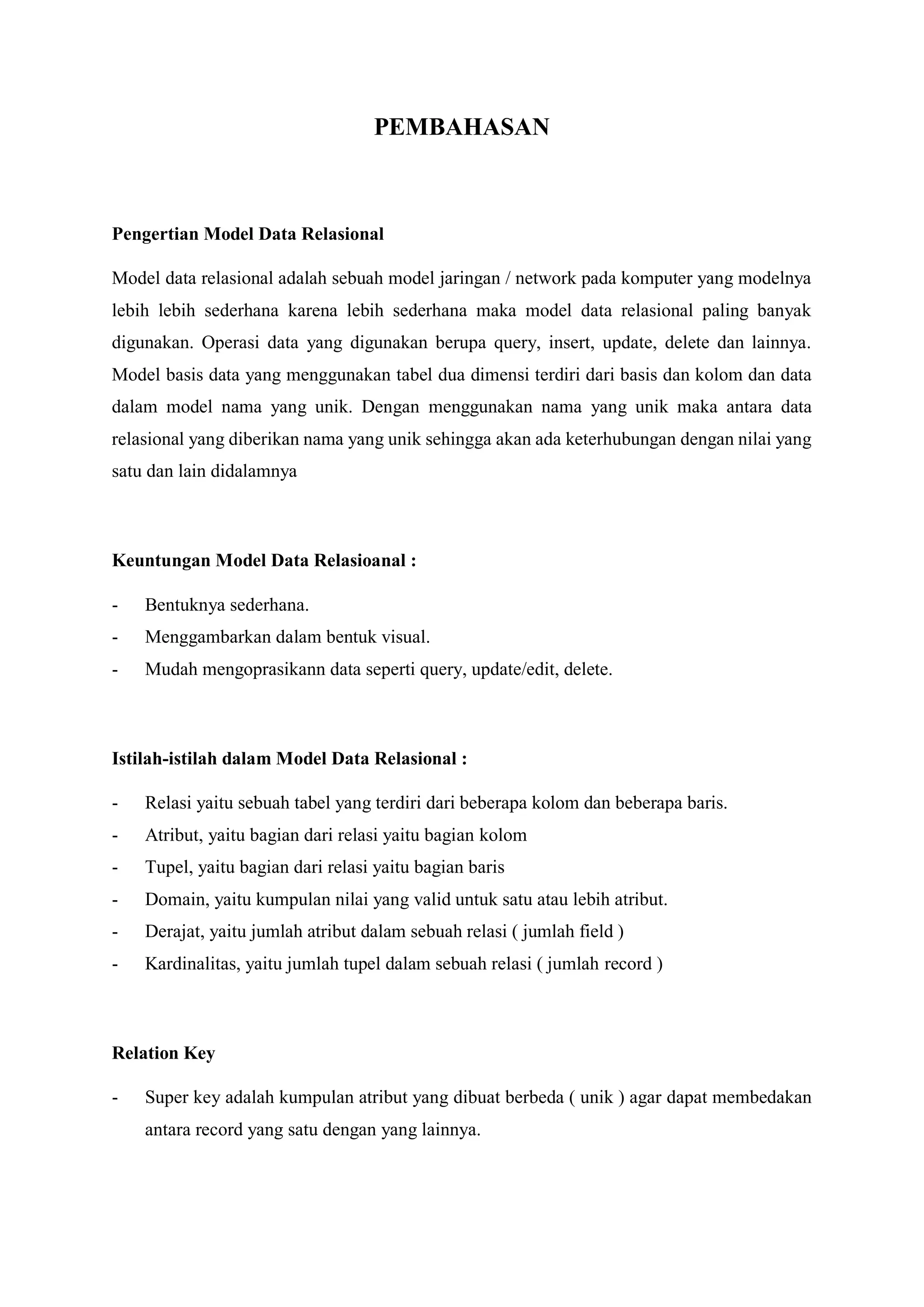 Tugas sia konsep basis data rasional | PDF