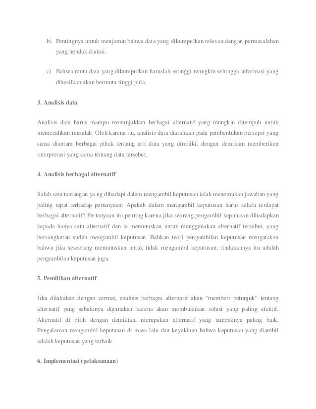 Pertanyaan Dan Jawaban Tentang Pengambilan Keputusan