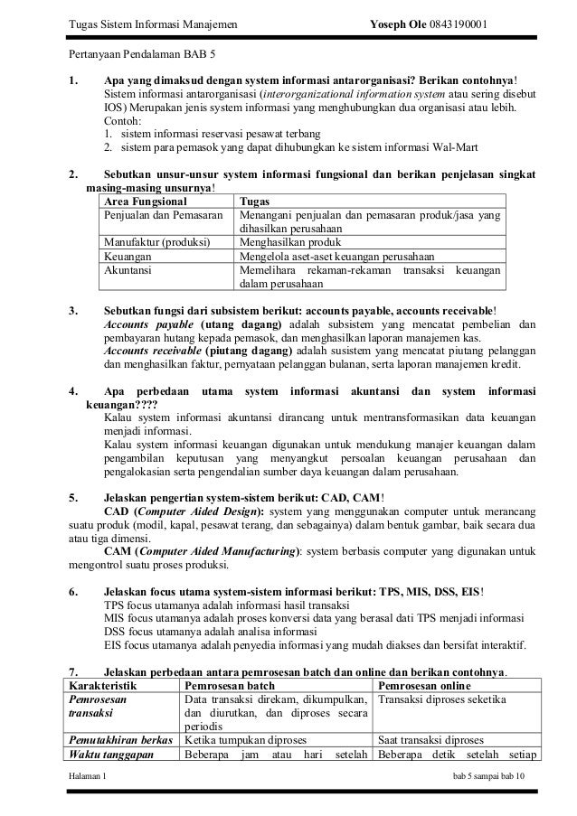 Tugas Sim Bab 5 Sampai 10