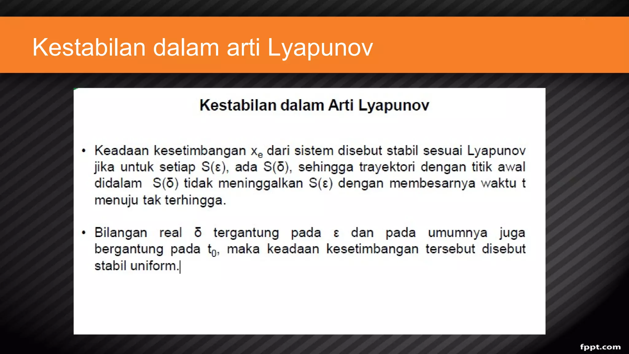 Kestabilan dalam arti Lyapunov
 