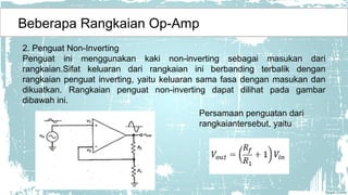 Inverting Dan Non Inverting Pengertian Amplifier dan Op - Amp | PPT