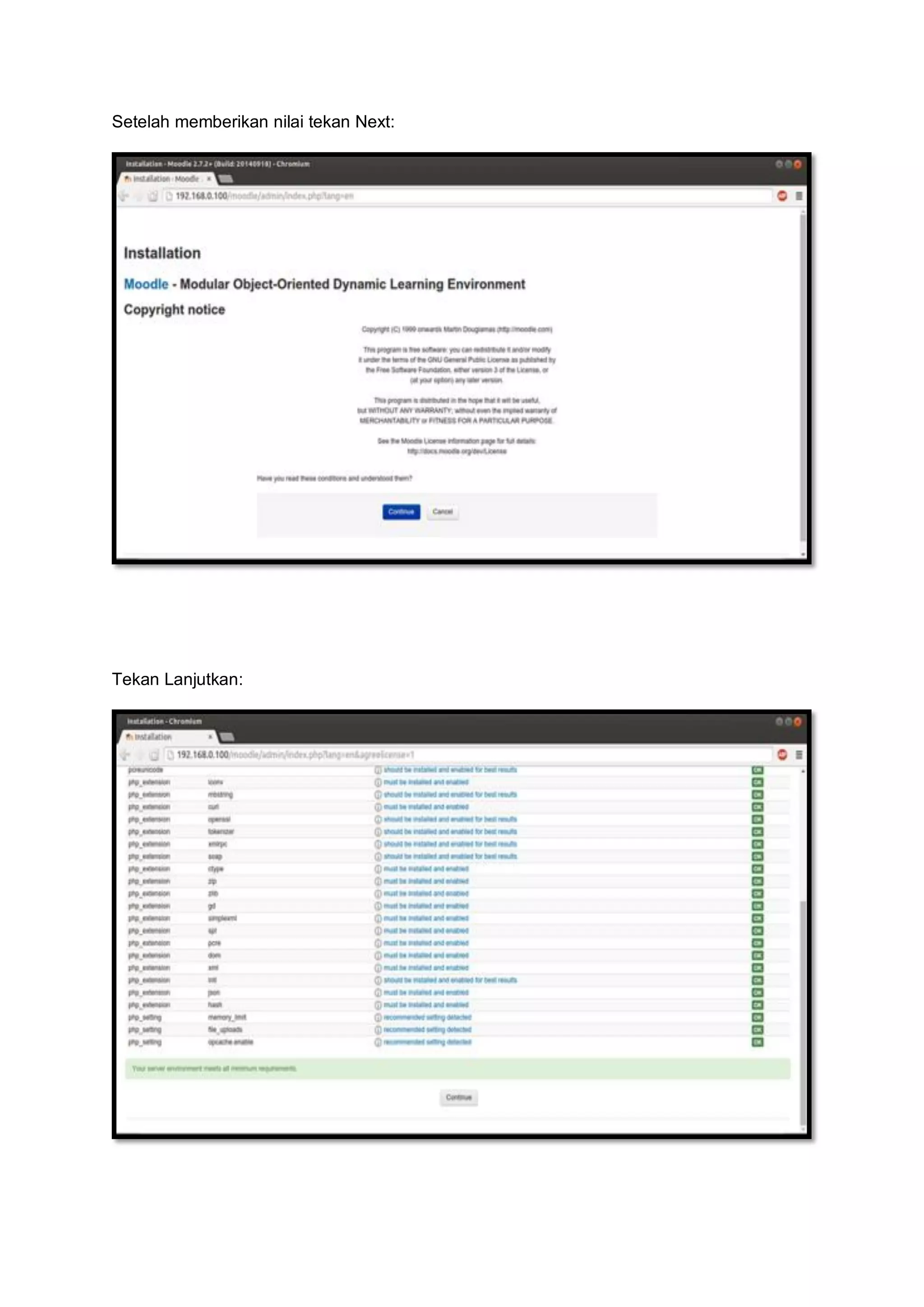 Setelah memberikan nilai tekan Next: 
Tekan Lanjutkan: 
 