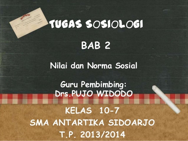 Sosiologi Kelas X Bab 2 Nilai Dan Norma Sosial