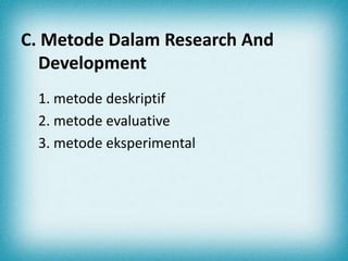 PPT Perbedaan R&D dan Design Research | PPTX