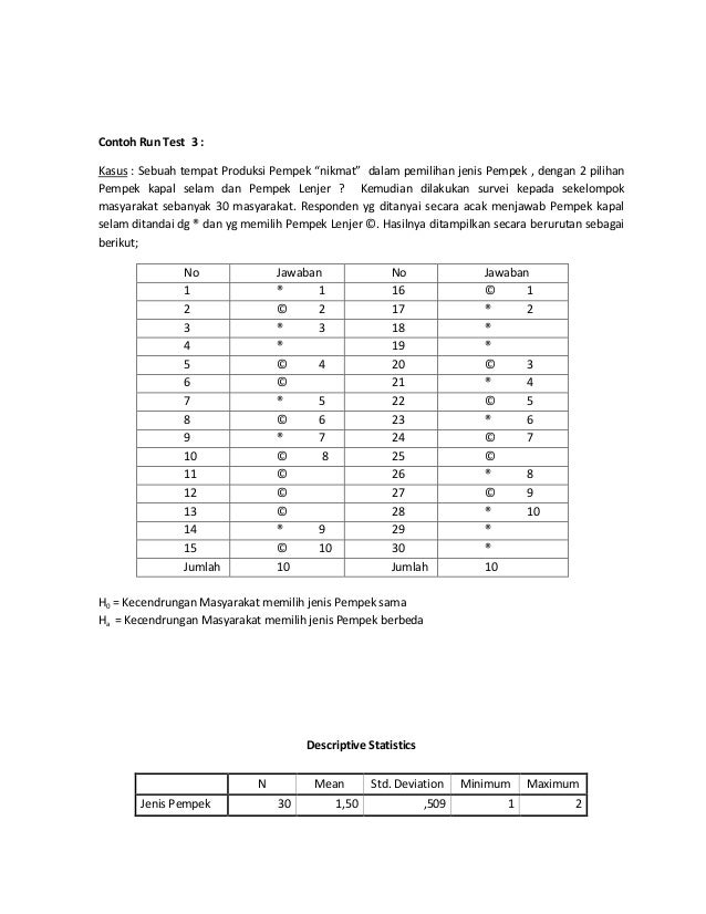 Contoh Soal Statistik Parametrik Dan Nonparametrik