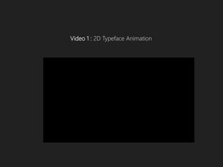 Video 1 : 2D Typeface Animation
 