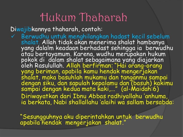 Presentasi Power Point Thaharah