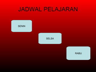 JADWAL PELAJARAN SENIN SELSA RABU