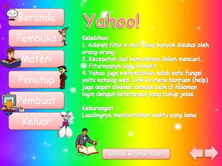 Beranda

Pembuka

Materi

Penutup

Pembuat

Keluar
 